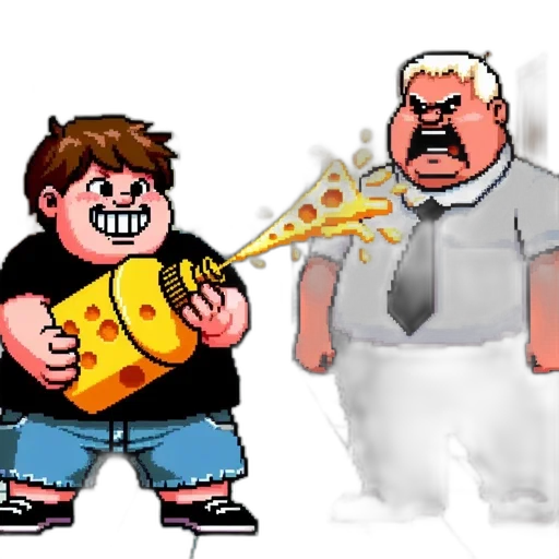 weapon, concept art, cartoon, comic book art, 3d render, fire, boy, cheese transparent PNG cut-out
