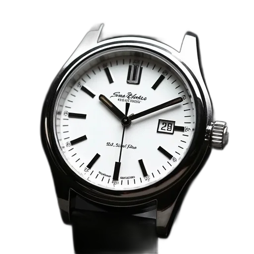 jewelry, photorealistic, silver, black, wristwatch, white, dial, hour transparent PNG cut-out