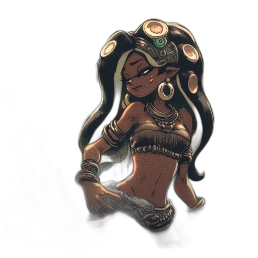 jewelry, staff, weapon, dress, concept art, fantasy art, pixel art, watercolor transparent PNG cut-out