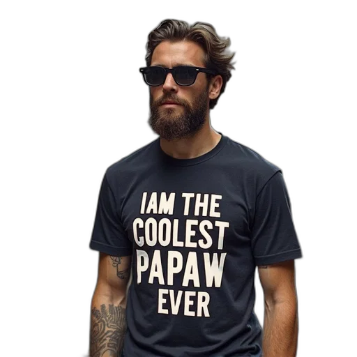 coolest, papaw, ever, shirts, manneren, shirt transparent PNG cut-out