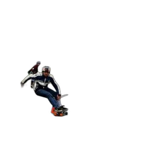 robot, pixel art, concept art, 3d render, comic book art, outer space, person, skateboarding transparent PNG cut-out
