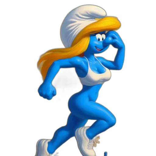 creature, concept art, cartoon, pixel art, 3d render, blue, active, blue-skinned transparent PNG cut-out