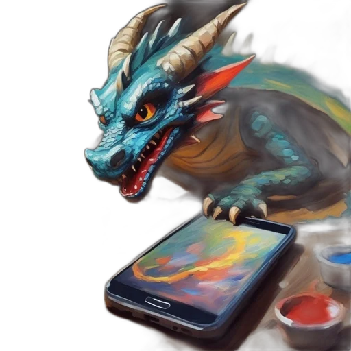 dragon, creature, concept art, fantasy art, watercolor, photorealistic, blue, colorful transparent PNG cut-out
