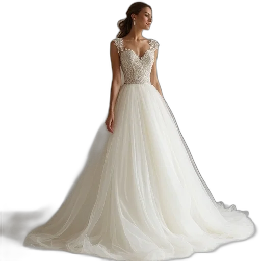 dress, photorealistic, simple, wedding transparent PNG cut-out