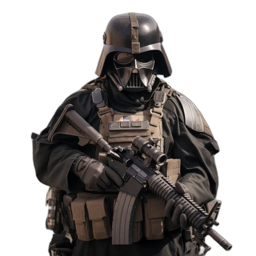 weapon, mask, staff, robot, concept art, 3d render, photorealistic, comic book art transparent PNG cut-out