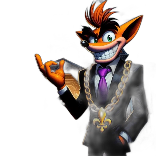 staff, jacket, animal, crown, 3d render, concept art, cartoon, fantasy art transparent PNG cut-out
