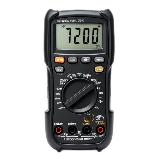 black, digital, multimeter, display, showing, 7200, various, buttons transparent PNG cut-out