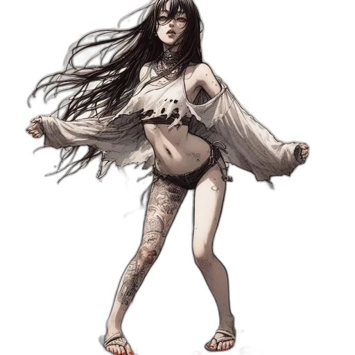 dress, creature, concept art, fantasy art, comic book art, pixel art, earth tones, dark transparent PNG cut-out