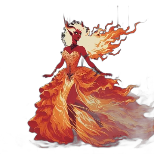dress, crown, dragon, mask, concept art, fantasy art, pixel art, watercolor transparent PNG cut-out