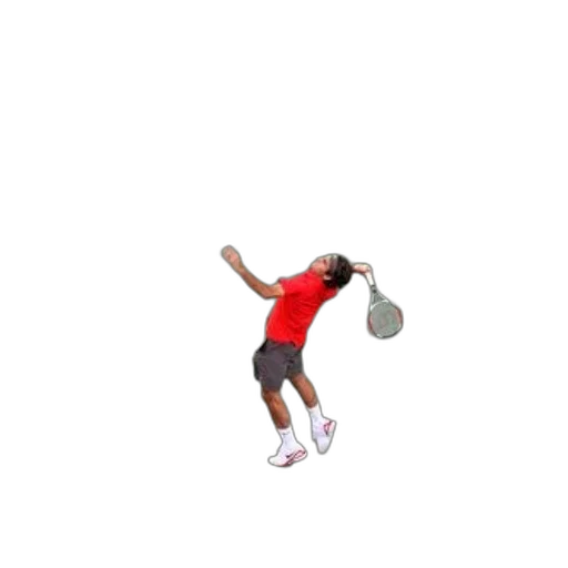 3d render, pixel art, man, red, shirt, playing, tennis, court transparent PNG cut-out