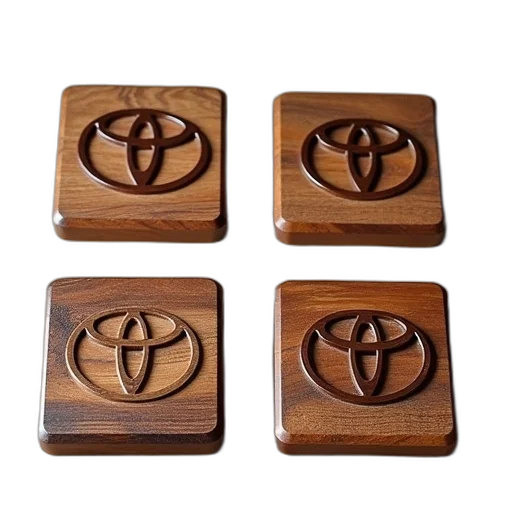 jewelry, four, wooden, toyota, coasters transparent PNG cut-out