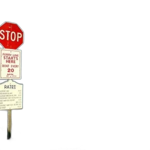 staff, stop, sign, stands, next, ferry, sandy, beach transparent PNG cut-out