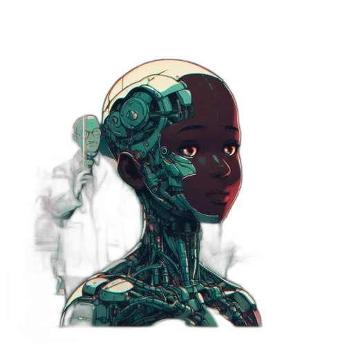 robot, face, mask, creature, cyberpunk, concept art, 3d render, pixel art transparent PNG cut-out