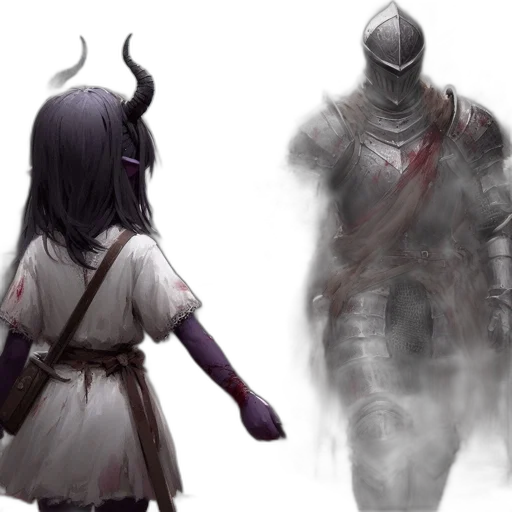 mask, sword, concept art, fantasy art, comic book art, pixel art, fog, dark transparent PNG cut-out