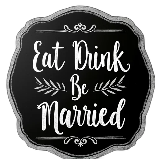 food, eat, drink, married, chalkboard, style, wedding, card transparent PNG cut-out