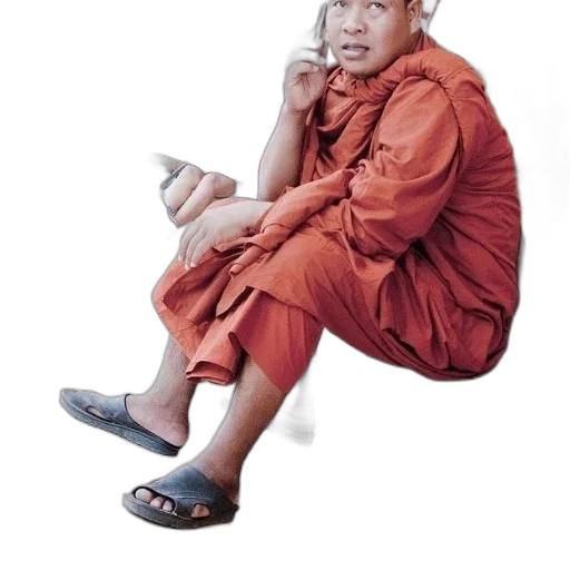 staff, face, animal, creature, photorealistic, concept art, monk, orange transparent PNG cut-out