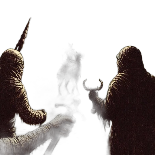 sword, mask, weapon, concept art, fantasy art, comic book art, photorealistic, fog transparent PNG cut-out