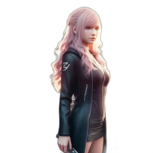 dress, jacket, concept art, fantasy art, 3d render, comic book art, dark, pastel transparent PNG cut-out