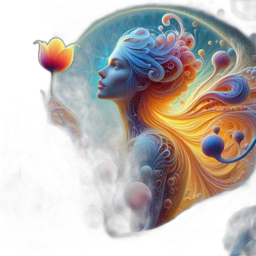 crown, concept art, fantasy art, photorealistic, watercolor, outer space, blue, woman transparent PNG cut-out