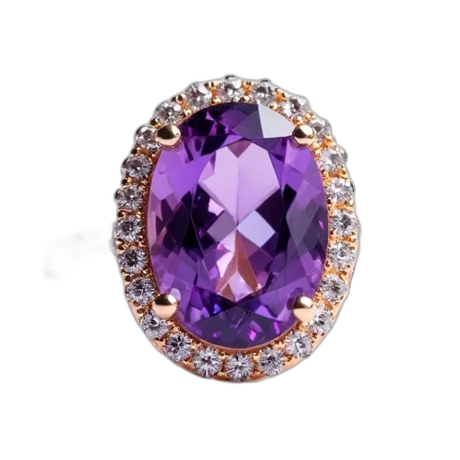 jewelry, crown, close-up, image, ring, large, oval-cut, purple transparent PNG cut-out