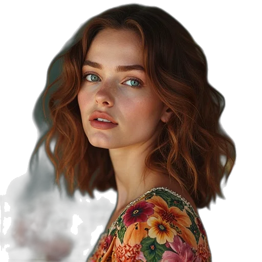 dress, face, hair, jewelry transparent PNG cut-out