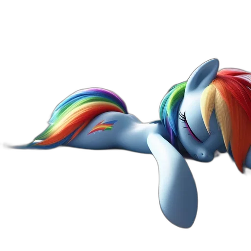 staff, 3d render, concept art, animated, pony, rainbow-colored, mane, rests transparent PNG cut-out
