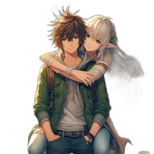 jacket, anime, concept art, fantasy art, watercolor, fire, fog, rain transparent PNG cut-out