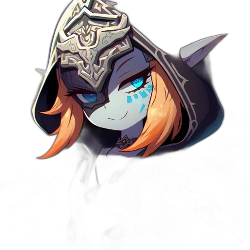 mask, crown, hat, staff, concept art, fantasy art, pixel art, anime transparent PNG cut-out
