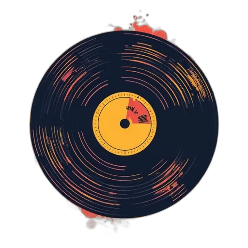 concept art, cartoon, dynamic, records, logo transparent PNG cut-out