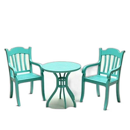 furniture, 3d render, pastel, blue, green, set, three, pastel-colored transparent PNG cut-out