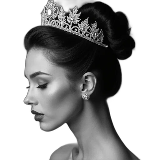 crown, jewelry, face, hat, photorealistic, fantasy art, concept art, pencil sketch transparent PNG cut-out