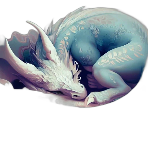 dragon, creature, mask, animal, fantasy art, concept art, watercolor, photorealistic transparent PNG cut-out
