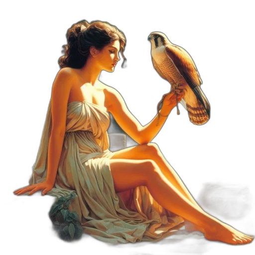 jewelry, dress, animal, oil painting, photorealistic, fantasy art, concept art, sunset transparent PNG cut-out