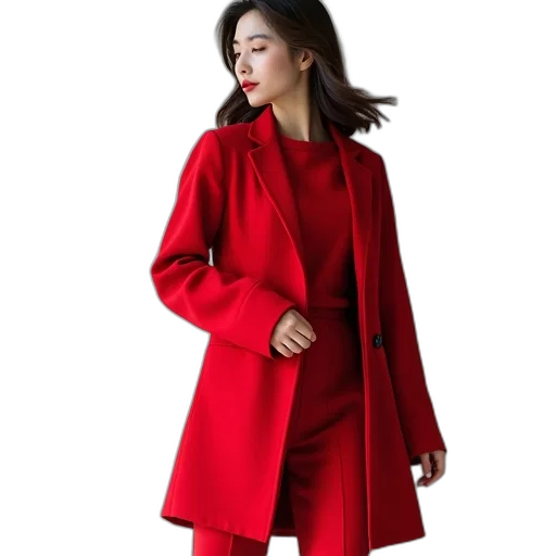 jacket, dress, red, colorful transparent PNG cut-out