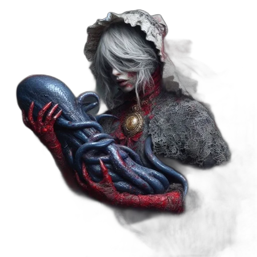 shoes, mask, creature, face, concept art, fantasy art, photorealistic, 3d render transparent PNG cut-out