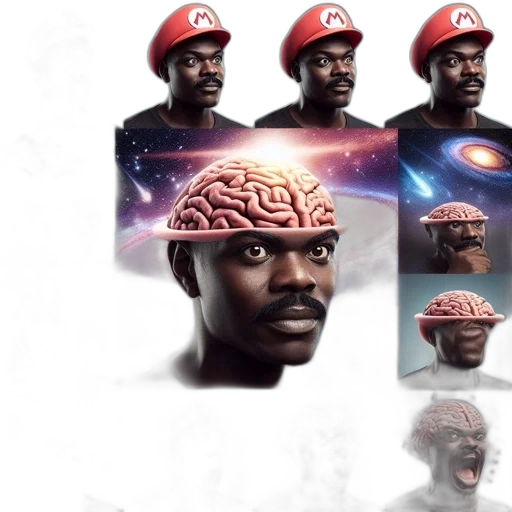 hat, face, mask, crown, concept art, 3d render, pixel art, vaporwave transparent PNG cut-out