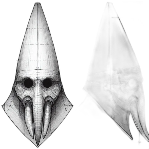 mask, hat, weapon, face, concept art, 3d render, photorealistic, fantasy art transparent PNG cut-out