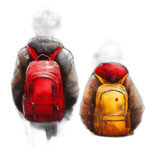 jacket, concept art, watercolor, 3d render, photorealistic, red, colorful, two transparent PNG cut-out