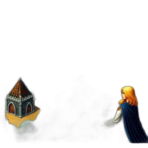 dress, concept art, pixel art, fantasy art, comic book art, fog, snow, night transparent PNG cut-out