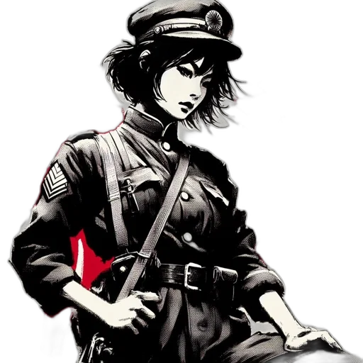 staff, weapon, hat, jacket, comic book art, pixel art, concept art, anime transparent PNG cut-out