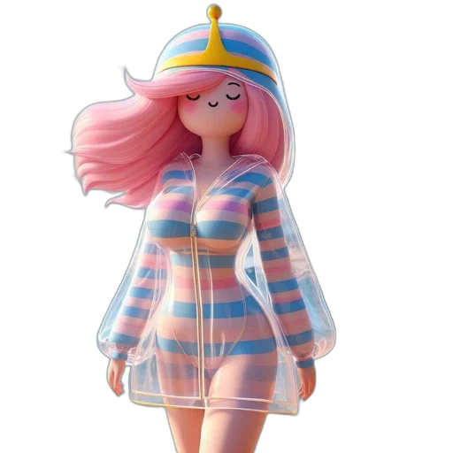 dress, 3d render, concept art, vaporwave, cartoon, pastel, colorful, female transparent PNG cut-out