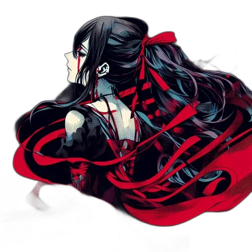 dress, mask, hair, crown, concept art, pixel art, fantasy art, anime transparent PNG cut-out