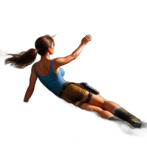 3d render, photorealistic, concept art, pixel art, woman, lies, field, tall transparent PNG cut-out