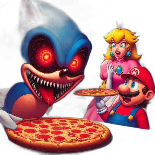food, concept art, pixel art, 3d render, vaporwave, pizza, parlor, setting transparent PNG cut-out