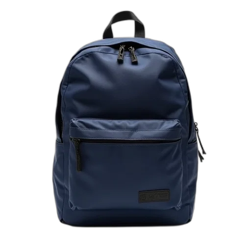 jacket, navy, blue, backpack, black, handle, zipper, displayed transparent PNG cut-out