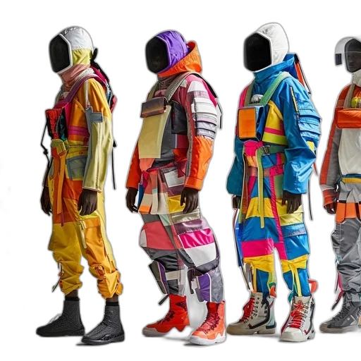 jacket, cyberpunk, concept art, outer space, neon, colorful, monochrome, pastel transparent PNG cut-out