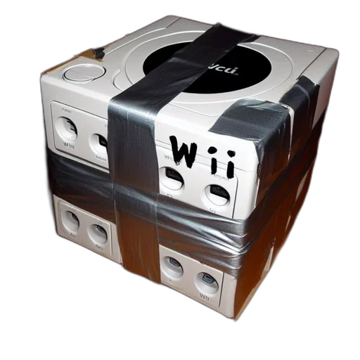 robot, furniture, weapon, 3d render, unconventionally, taped, wii, console transparent PNG cut-out