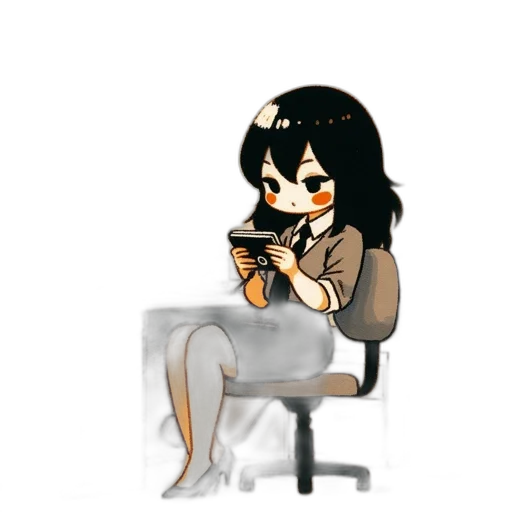 staff, dress, pixel art, cartoon, concept art, anime, monochrome, dark transparent PNG cut-out