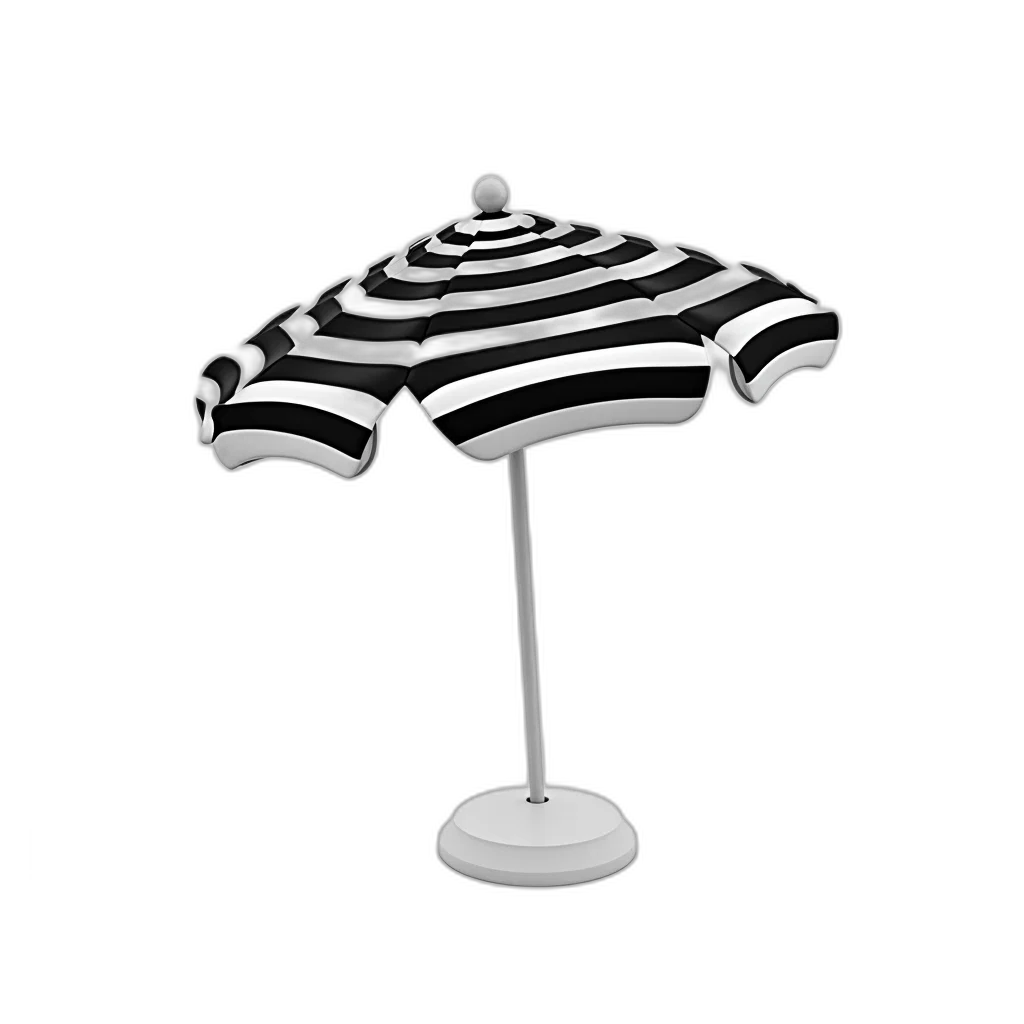 umbrella, hat, dress, staff, 3d render, photorealistic, concept art, monochrome transparent PNG cut-out