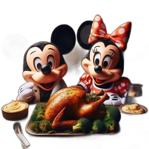 food, photorealistic, 3d render, concept art, two, iconic, cartoon, characters transparent PNG cut-out
